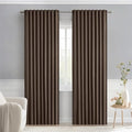 MIULEE Chocolate Brown Back Tab Blackout Curtains 84 Inch Length 2 Panels Set by MIULEE