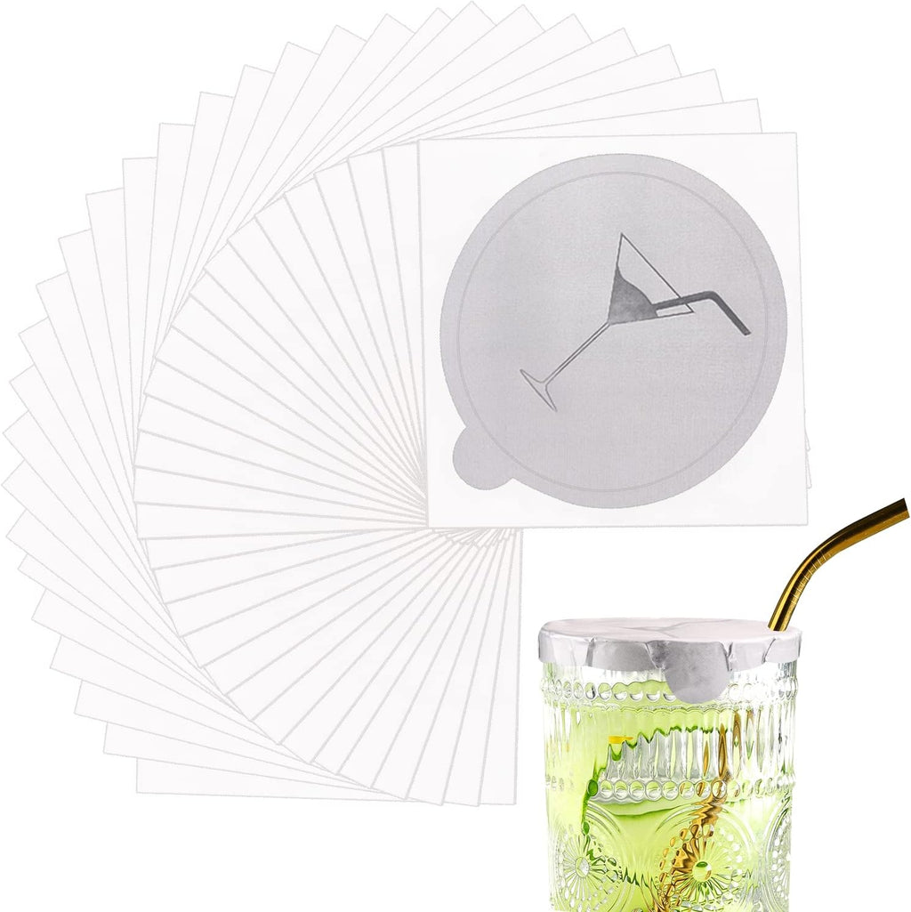 Drink Protection Cap 100 Pack,drink covers for alcohol protection，Universal Cup Lidfor wine glasses and tumblers. Easy to carry, night out, bar, party, (100 Pack)