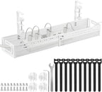Under Desk Cable Management Tray, No Drill Mesh Cable Tray Cord Organizer