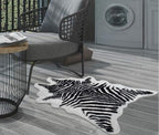 Zebra Print Rug Faux Animal Cowhide Skin Area Rug Leather Carpet Mat Small Size - Image 8