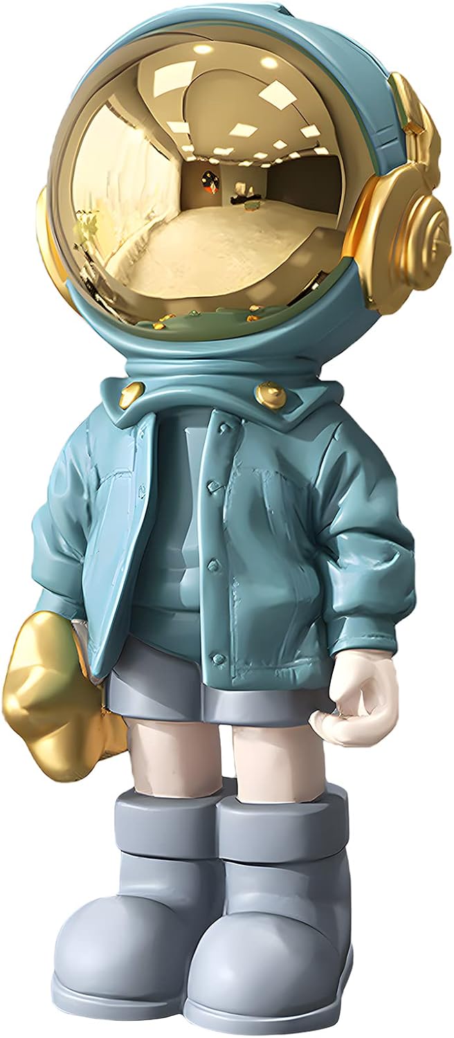 Dosker Astronaut Statue, Spaceman Sculpture Polyresin Figurine Orange