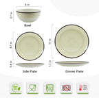 Melamine Dinnerware Set for 4, 12Pcs Dinner Dishes Set,Off White