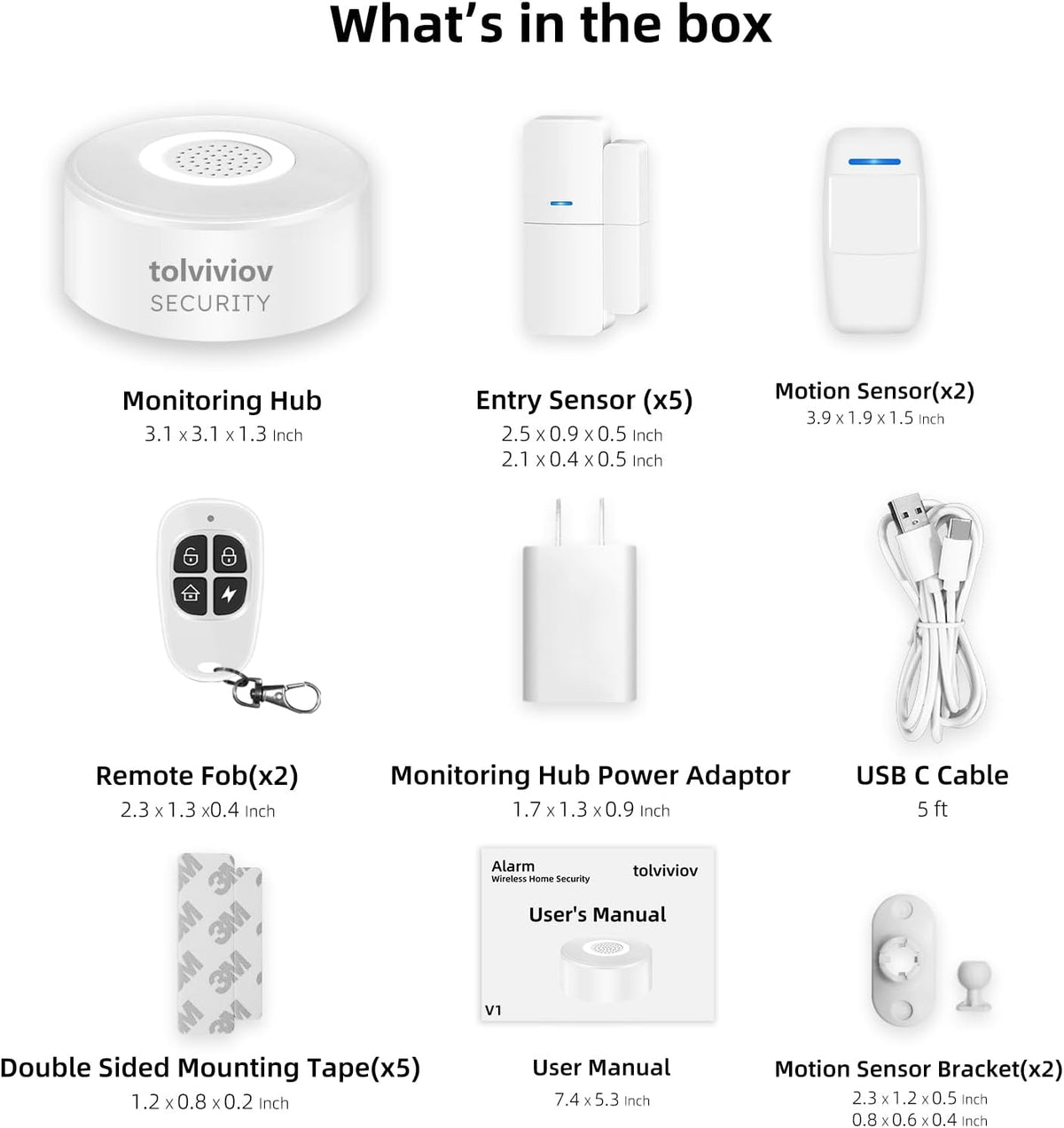 WiFi Door Alarm System, 10-Piece DIY Wireless Alarm Kit with Door Sensors