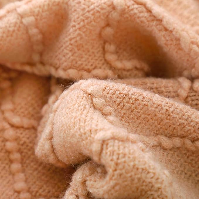 BOURINA Orange Throw Blanket 60x80 Inches Throw Textured Solid Soft Sofa Throw - Image 5
