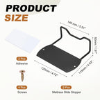 uxcell 2pcs Mattress Slide Stopper 5.5" x 2" Mattress Retainer Bar to Black
