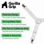 GORILLA GRIP Patented Fitted Bed Sheet Holders for Corners, 4 Pack White