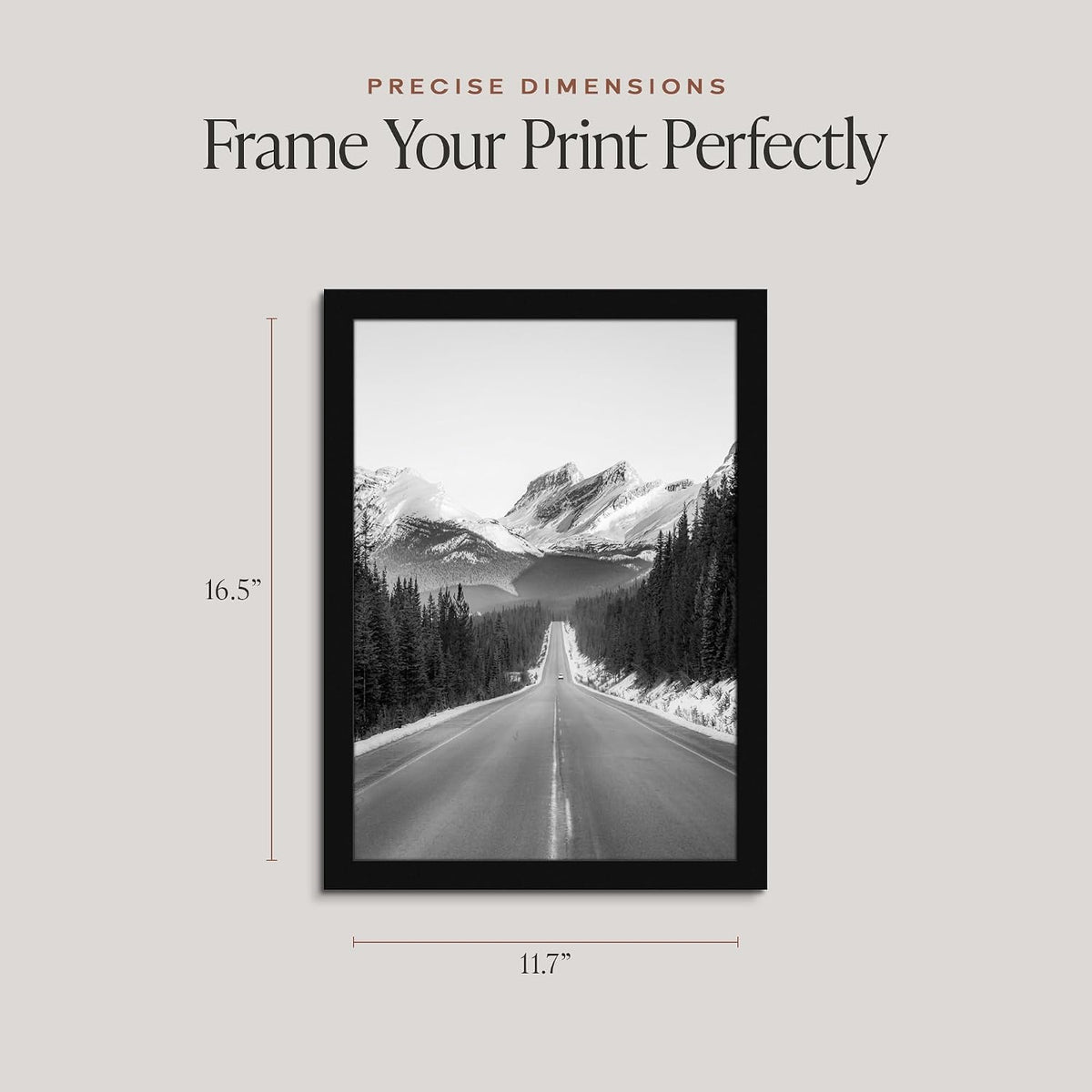 Americanflat A3 Picture Frame with Shatter-Resistant Glass - 11.7x16.5 Frame with Engineered Wood - Signature Collection - A3 Frames for Wall Display - Black