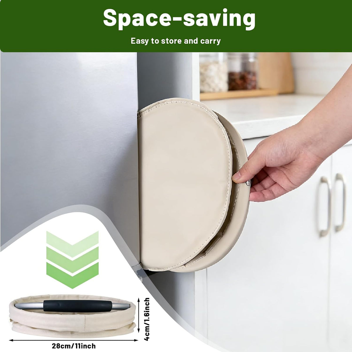 17L Foldable Cleaning Caddy with Handle，Cleaning Products Organiser (Beige)
