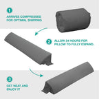 Vekkia Queen Bed Wedge Pillow for Headboard Gap,Mattress Gap Filler-Gray