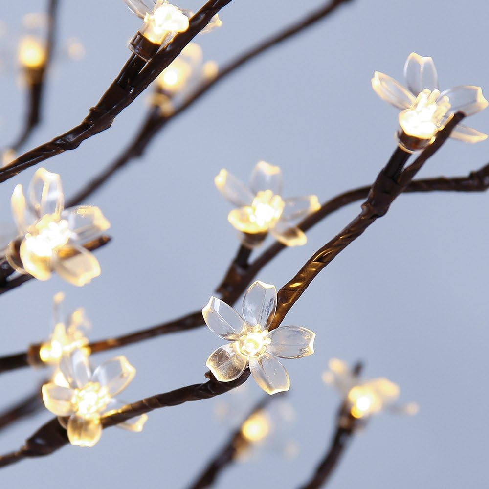 Lightshare Cherry Blossom Tree 5FT 128 LED Lighted Tree for Decoration Inside and Outside, Home Patio Wedding Festival Christmas Decor, Warm White