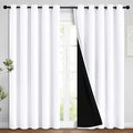 Yakamok 2 Thick Layers Pure White 100% Completely Blackout Curtains Thermal by Yakamok