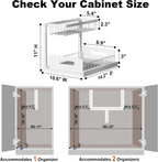 REALINN Under Sink Organizer, L-Shaped 2 Tier Pull Out Cabinet Organizer