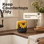 Ceramic Sunflower Dish Sponge Holder For Kitchen Sink Caddy Organizer Decor