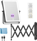 FASCINATE 8.7" 5000mAh Rechargeable Wall Mounted Makeup Mirror (Black)