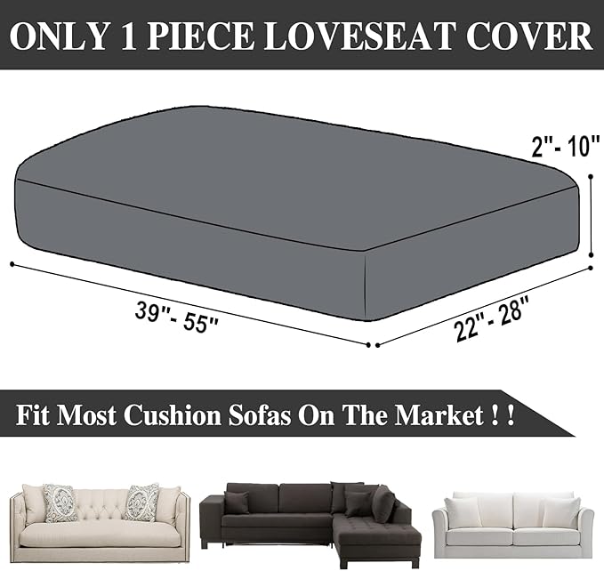 Couch Cushion Cover Loveseat Cover or 2 Seat Sofa Cover Washable Stretch - Image 6