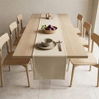 Beige Faux Linen Table Runner Waterproof Elegant Modern Table Decor 72inch