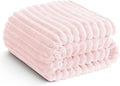 HIMEET Pink Ribbed Twin Blanket by Unknown