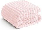 HIMEET Pink Ribbed Queen Size Blanket by Unknown