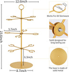QPIX DIGITAL Champagne Tower,Metal Cocktail Tree Stand 3 Tier - 12 Holders For Champagne, Cocktails, Martini, Margarita Cups at Weddings,Bridal Parties & Events,Cocktail Glass Gold Holder