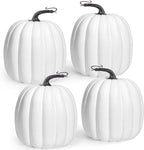 Artmag 6 Inch Large Artificial Pink Pumpkins, 4PCS Faux Foam Harvest Pumpkins for Fall Autumn Thanksgiving Seasonal Holiday Decor