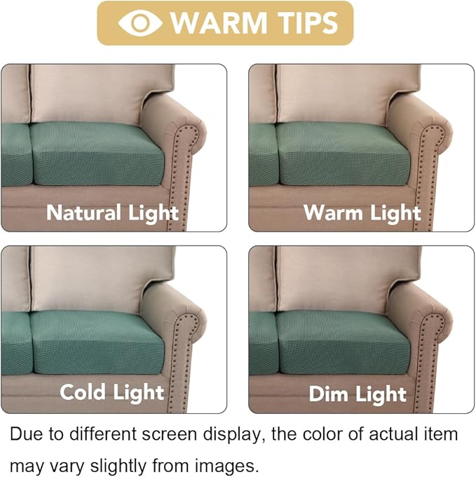 H.VERSAILTEX High Stretch Couch Cushion Covers, Chair Sofa Seat Slipcovers - Image 3