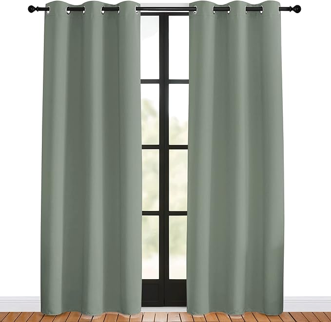 NICETOWN Window Curtain Panels, 1 Pair, 42 by 80-inch, Thermal Insulated Solid - Image 2
