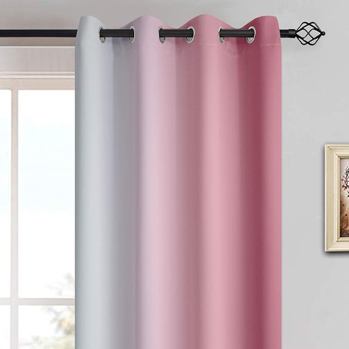 Yakamok Room Darkening Gradient Color Ombre Curtains 84 Inch Length, Thermal - Image 3