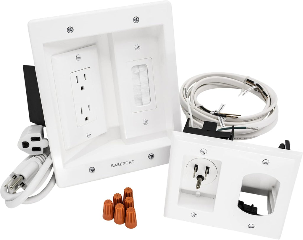 BASEPORT in Wall Cable Management Kit, Complete TV Cable Hider Wall Kit