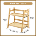 Bamboo Matcha Station Organizer for Kitchen Countertop, 2 Tier Coffee Station Organizer with Mug Holder, Counter Shelf for Matcha Tools, Tea Bags, Cups and Coffee Accessories