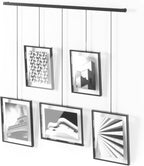 Umbra Exhibit Picture Frame Set, Adjustable Wall Mount, Set of 5, Black