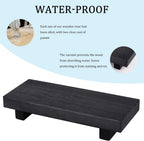 Wood Bathroom Tray Farmhouse Decor Kitchen Soap Holder, 8.7" x 3.6" Black