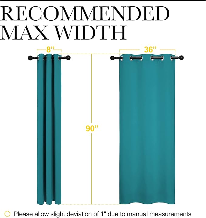 NICETOWN Room Darkening Curtains 90 inch Length 2 Panels, Thermal Insulated - Image 7