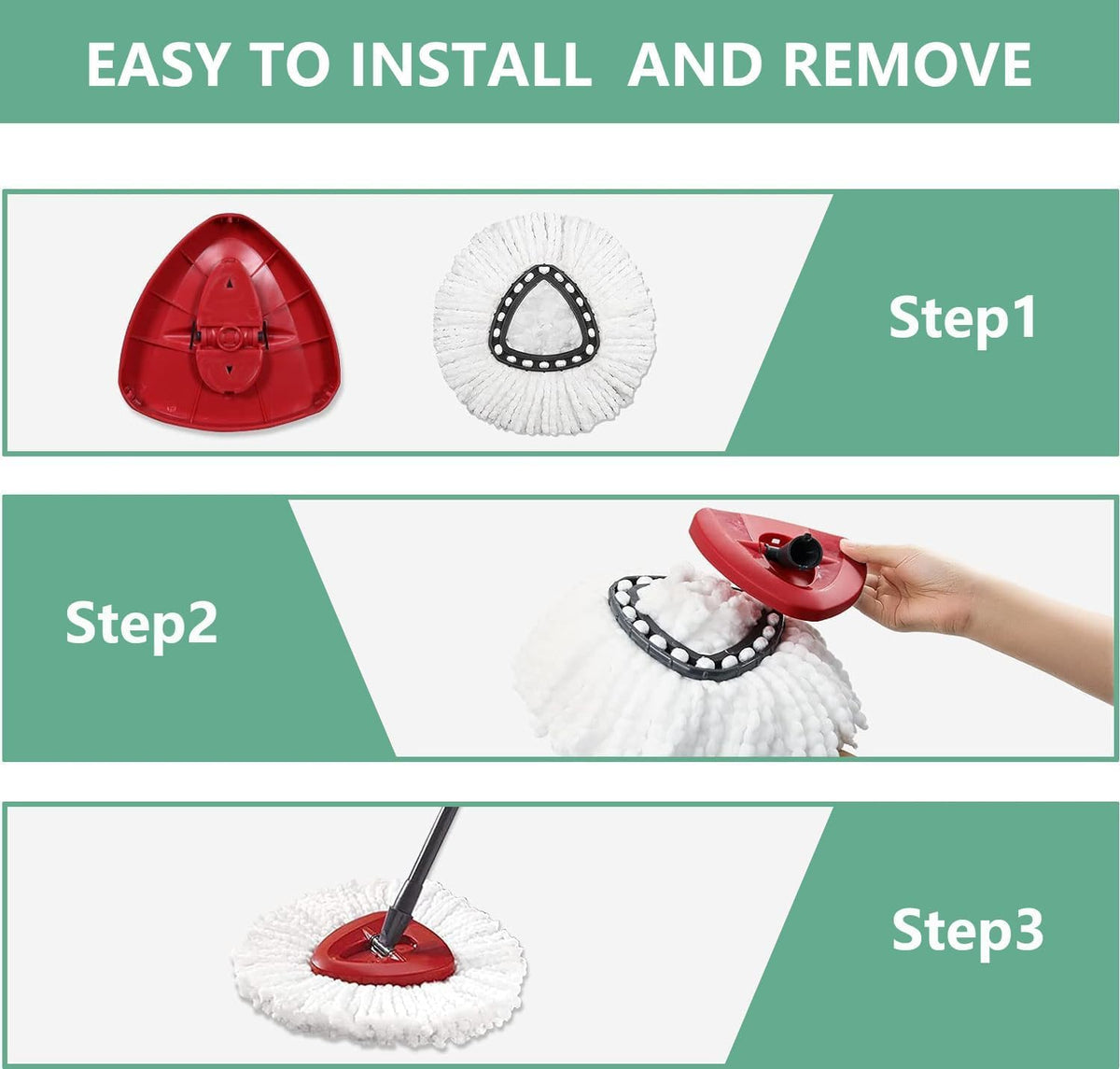 Spin Mop Head Replacement for O-Cedar EasyWring, 10 Pack