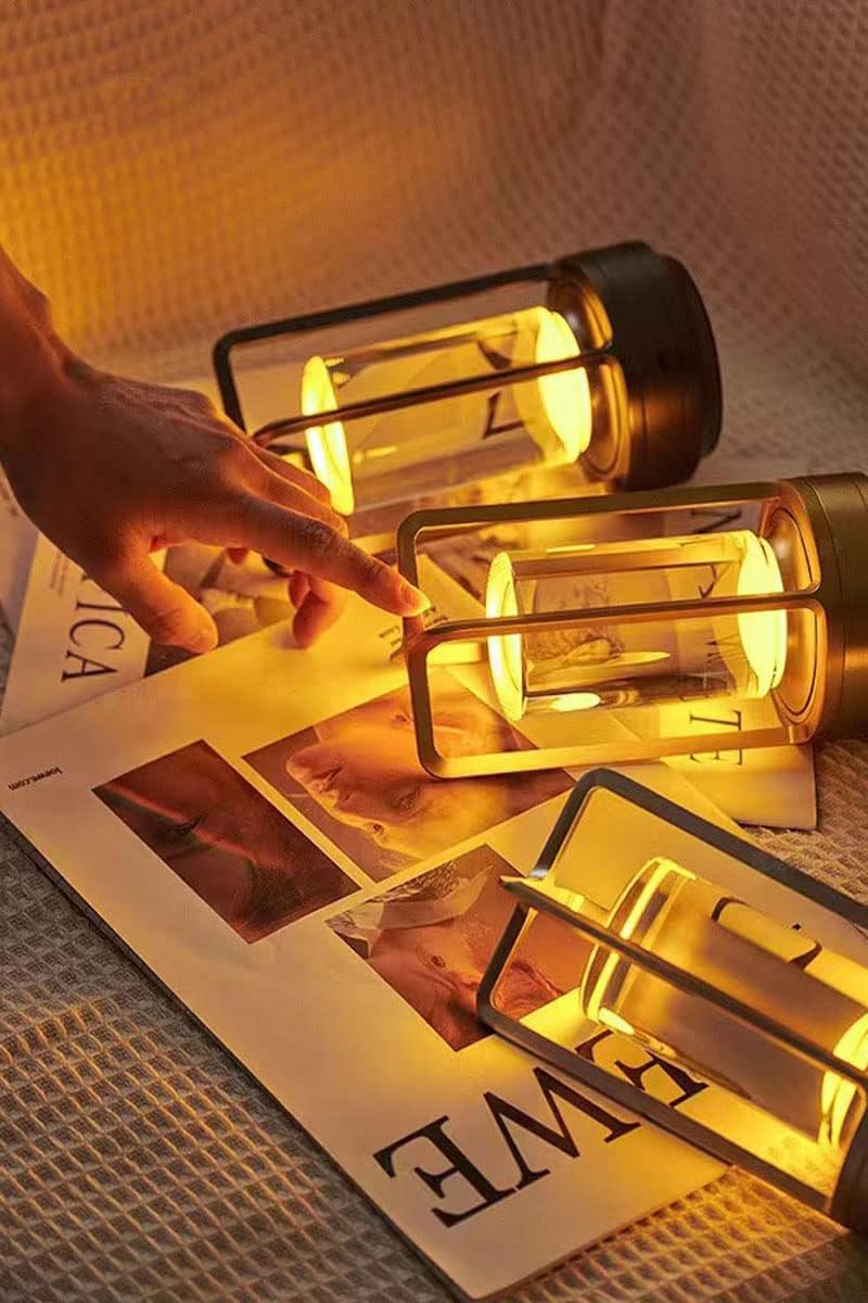 Portable Metal Table Lamp for Indoor/Outdoor，Rechargeable Cordless 3 Colors