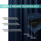NICETOWN 100% Blackout Curtain Panels, Thermal Insulated Black Liner Curtains - Image 5
