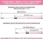 AceMining 1 Pack Sliding Door Security Bar, Patio Door Lock, 20-50 in, Pink