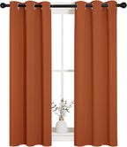 NICETOWN Burnt Orange Window Curtains Blackout Drapes, Thermal Insulated Solid - Image 2