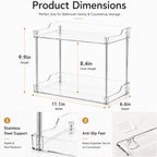 2 Tier Clear Bathroom Counter Organizer, Vanity Organizer for Skincare Makeup Perfume, Multi-Purpose Storage Shelf for Bathroom Kitchen Bedroom