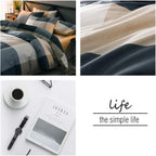 mixinni Full Comforter Set Men Boys Geometric Checkered Plaid Printed Bedding Comforter for All Season Soft Lightweight Bedding Set-Full Size