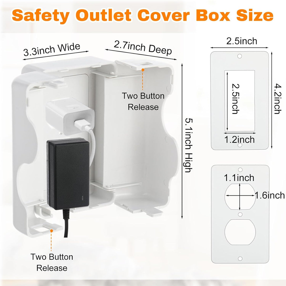 Tellegloww Safety Outlet Cover Box, 8 Pack