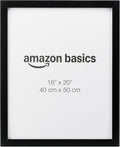 Amazon Basics Wood Poster Rectangular Frame, 16" x 20", Black