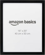 Amazon Basics Wood Poster Rectangular Frame, 16" x 20", Black