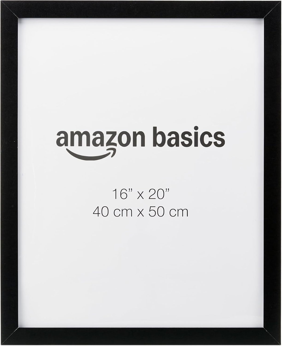 Amazon Basics Wood Poster Rectangular Frame, 16" x 20", Black