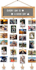 CJIAWYS Picture Frames Collage Wall Decor Hanging Photo Display Frame Felt Letter Board with 340 Letters and 30 Clips, Unique DIY Collage Picture Frames for Dorm Room Decor, Christmas Birthday Party