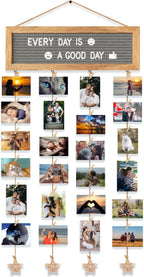 CJIAWYS Picture Frames Collage Wall Decor Hanging Photo Display Frame Felt Letter Board with 340 Letters and 30 Clips, Unique DIY Collage Picture Frames for Dorm Room Decor, Christmas Birthday Party