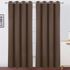 LEMOMO Blackout Curtains 52 x 120 Inch Long Chocolate Curtains Set of 2 Panels by Lemomo