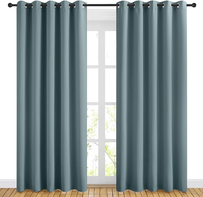 NICETOWN Blackout Greyish Blue Curtains by NICETOWN