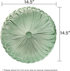 HIG Set of 2 Decorative Round Pleated Throw Pillows, Classy Accent Pumpkin - Image 4