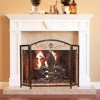 BestGiftEver 3-Panel Fireplace Screen- Fleur De Lis Design Vintage