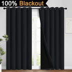 Yakamok 100% Blackout Curtains for Bedroom, 2 Thick Layers Thermal Insulated - Image 2